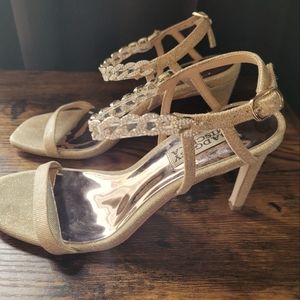 Badgley Mischka Gold Strappy Sandals